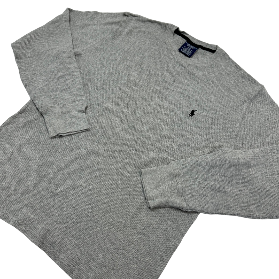 Ralph Lauren Sweater grau mit schwarzen Reiter