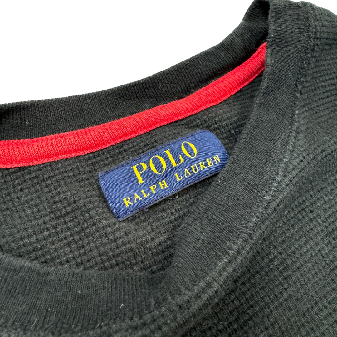 Ralph Lauren Sweater schwarz mit rotem Reiter